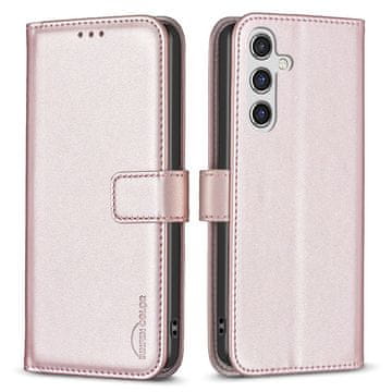 GS Ovitek za Samsung Galaxy A35 5G, denarnica BINFEN, roza