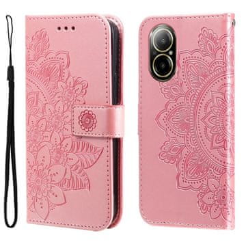 GS Preklopni ovitek za Realme C67, Mandala, roza zlata barva