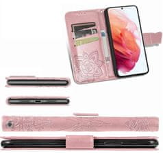 GS Realme 12 Pro 5G / 12 Pro+ 5G preklopni ovitek, metulj, rožnato zlata