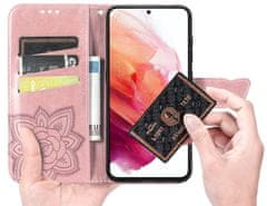 GS Realme 12 Pro 5G / 12 Pro+ 5G preklopni ovitek, metulj, rožnato zlata