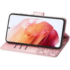 GS Realme 12 Pro 5G / 12 Pro+ 5G preklopni ovitek, metulj, rožnato zlata