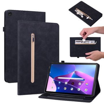 GS Ovitek za Lenovo Tab M10 10.1 Gen 3, reža za denarnico in pisalo, črna