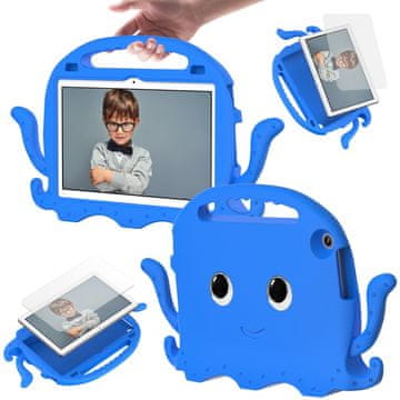 GS Otroški ovitek za Lenovo Tab M10 10.1 Gen 3, z ročajem, hobotnica, moder