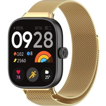 GS Milanski pašček za Xiaomi Redmi Watch 4 / Xiaomi Smart Band 8 Pro / Xiaomi Smart Band 9 Pro, zlat