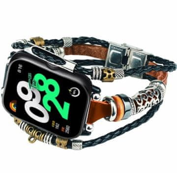 GS Usnjen pašček za Xiaomi Redmi Watch 4, rjav/črn