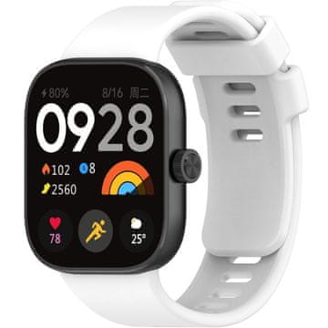 GS Silikonski pašček za Xiaomi Redmi Watch 4 / Xiaomi Smart Band 8 Pro / Xiaomi Smart Band 9 Pro, bel