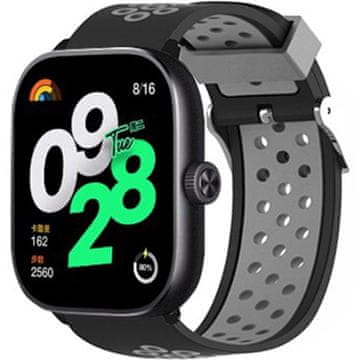 GS Silikonski pašček za Xiaomi Redmi Watch 4, črn/siv