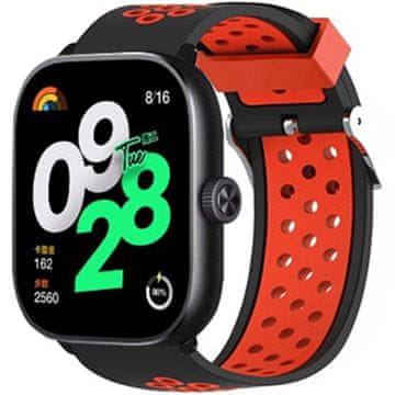 GS Silikonski pašček za Xiaomi Redmi Watch 4, črn/rdeč
