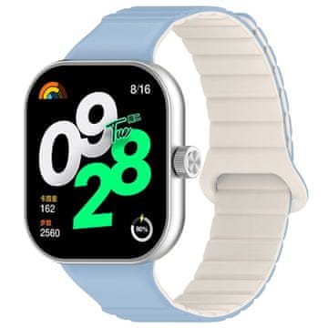 GS Silikonski pašček za Xiaomi Redmi Watch 4 / Xiaomi Smart Band 8 Pro / Xiaomi Smart Band 9 Pro, moder/bež