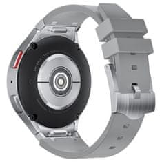 GS Silikonski pašček za Samsung Galaxy Watch 4/5/6 40/42/43/44/45/46/47 mm, siva/srebrna zaponka