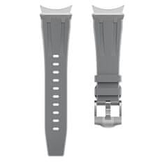 GS Silikonski pašček za Samsung Galaxy Watch 4/5/6 40/42/43/44/45/46/47 mm, siva/srebrna zaponka