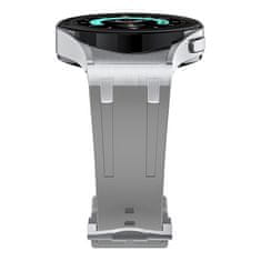 GS Silikonski pašček za Samsung Galaxy Watch 4/5/6 40/42/43/44/45/46/47 mm, siva/srebrna zaponka