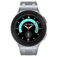 GS Silikonski pašček za Samsung Galaxy Watch 4/5/6 40/42/43/44/45/46/47 mm, siva/srebrna zaponka