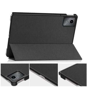 GS Komplet etuija + kaljeno steklo + 6 pisal za Lenovo Tab M11, Smartcase, črn