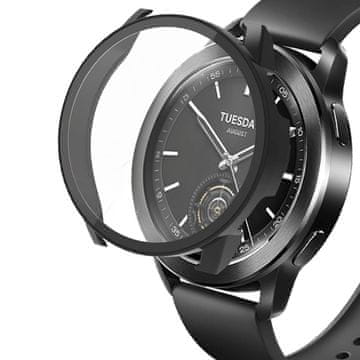 GS Ovitek 2 v 1 + kaljeno steklo za Xiaomi Watch S3, črn