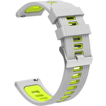 GS Univerzalni silikonski pašček 22 mm, sivo/zelen