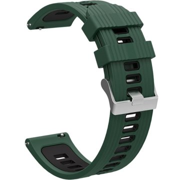 GS Univerzalni silikonski pašček 22 mm, temno zelen/črn