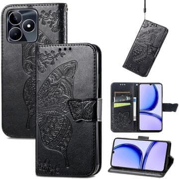 GS Ovitek z metuljčkom za Realme Note 50, črn