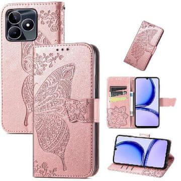 GS Ovitek z metuljčkom za Realme Note 50, roza zlat