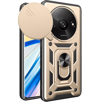 GS Oklepni ovitek za Xiaomi Redmi A3, CamShield Slide, zlat