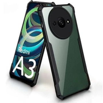 GS Ovitek za Xiaomi Redmi A3, hibridni z zaščito pred padci, črn