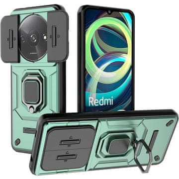 Overboard Ovitek za Xiaomi Redmi A3, stojalo za kamero in objektiv, zelen