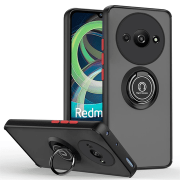 GS Silikonski ovitek za Xiaomi Redmi A3, z zaščito kamere, prozoren/črn