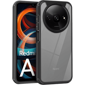 GS Ovitek za Xiaomi Redmi A3 Fusion Hybrid z zaščito kamere, prozoren/črn