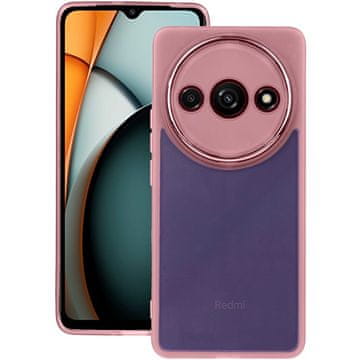 GS Silikonski ovitek za Xiaomi Redmi A3, z zaščito kamere, prozoren/roza