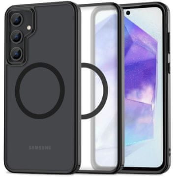 GS Ovitek za Samsung Galaxy A55 5G Fusion Hybrid z MagSafe, črn