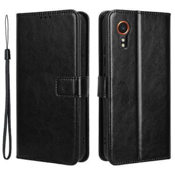 GS Ovitek za Samsung Galaxy Xcover 7, denarnica Crazy Horse, črna