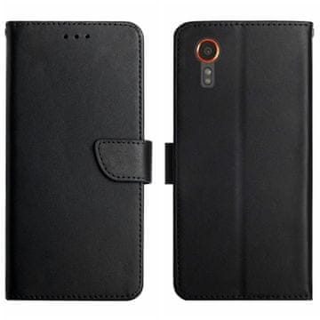 GS Ovitek za Samsung Galaxy Xcover 7 z zapiranjem, usnjeni, črn