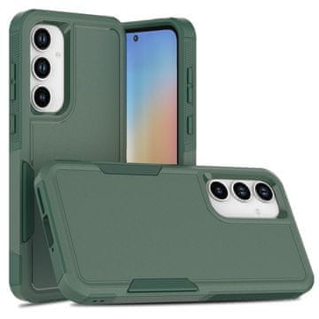 GS Oklepni ovitek za Samsung Galaxy A35 5G, dvojno odporen proti udarcem, temno zelen