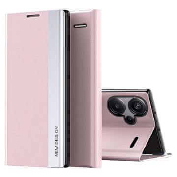 GS Ovitek s preklopom za Xiaomi Redmi Note 13 Pro+, stranski magnetni, roza