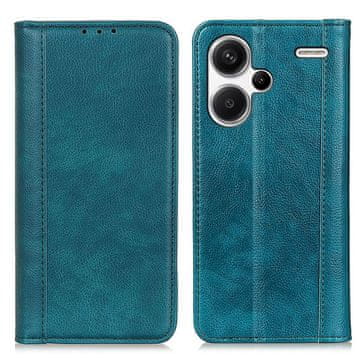 GS Ovitek za Xiaomi Redmi Note 13 Pro+, denarnica iz usnja Litchi, zelena