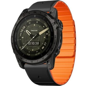 GS Silikonski pašček QuickFit za Garmin Fenix 22 mm, črn/oranžen