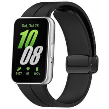 GS Silikonski pašček za Samsung Galaxy Fit 3, črne barve