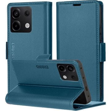 Overboard Ovitek za Xiaomi Redmi Note 13 5G, sijajni liči, denarnica s preklopom, moder