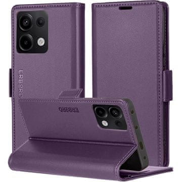 Overboard Ovitek za Xiaomi Redmi Note 13 Pro 4G / Poco M6 Pro 4G, sijajni liči, denarnica s preklopom, vijolična