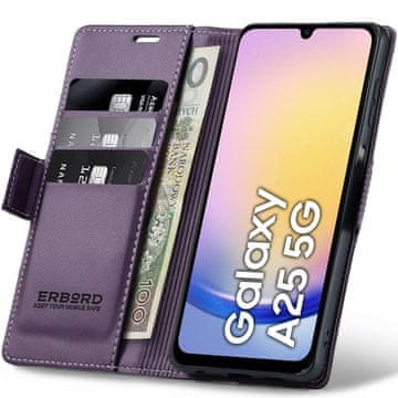 Overboard Ovitek za Samsung Galaxy A25 5G, sijoč liči , denarnica s preklopom, vijoličen