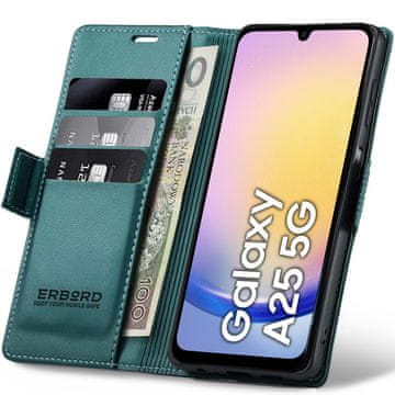 Overboard Ovitek za Samsung Galaxy A25 5G, sijoč liči , denarnica s preklopom, zelen