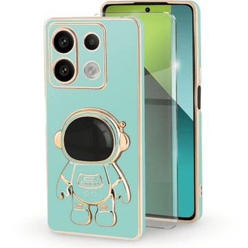 GS Ovitek za Xiaomi Redmi Note 13 Pro 5G, Astronaut, zelen + kaljeno steklo 9H