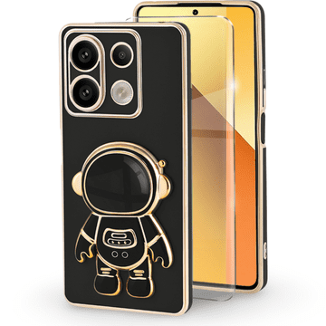 GS Ovitek za Xiaomi Redmi Note 13 5G, Astronaut, črn + kaljeno steklo 9H