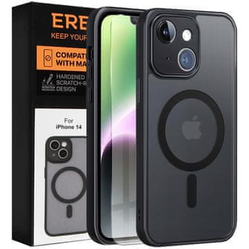 Overboard Ovitek za iPhone 14, za MagSafe, mat ovitek , črn + zaščita za zaslon