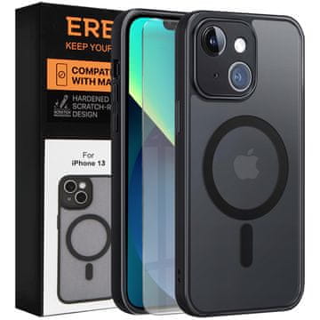 Overboard Ovitek za iPhone 13, za MagSafe, mat ovitek , črn + zaščita za zaslon