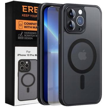 Overboard Ovitek za iPhone 13 Pro Max, za MagSafe, mat ovitek , črn + zaščita za zaslon
