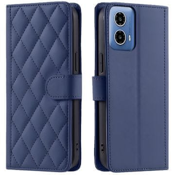 Overboard Preklopni ovitek za Motorola Moto G24 / G24 Power / G04, usnjen romb čez telo, moder