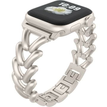 GS Zapestnica za Apple Watch 1/2/3/4/5/6/7/8/9/10/11/SE 38/40/41/42 mm, bež