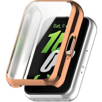 GS Ovitek 2 v 1 z zaščitnim steklom za Samsung Galaxy Fit 3, roza zlat