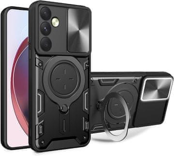 GS Oklepni ovitek za Samsung Galaxy M55 5G, CamShield Slide, črn
